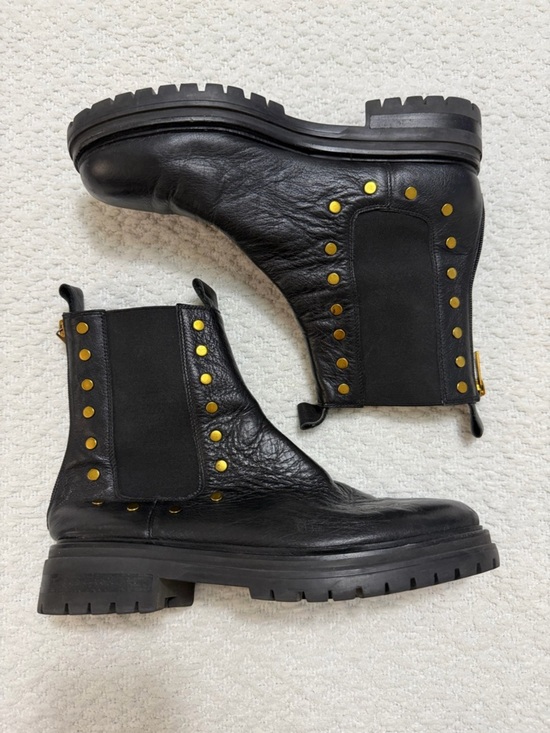 Silent D Shoes - Silent D Ample Leather Chelsea Boot Black Gold Toned Studs Women’s Size 41
